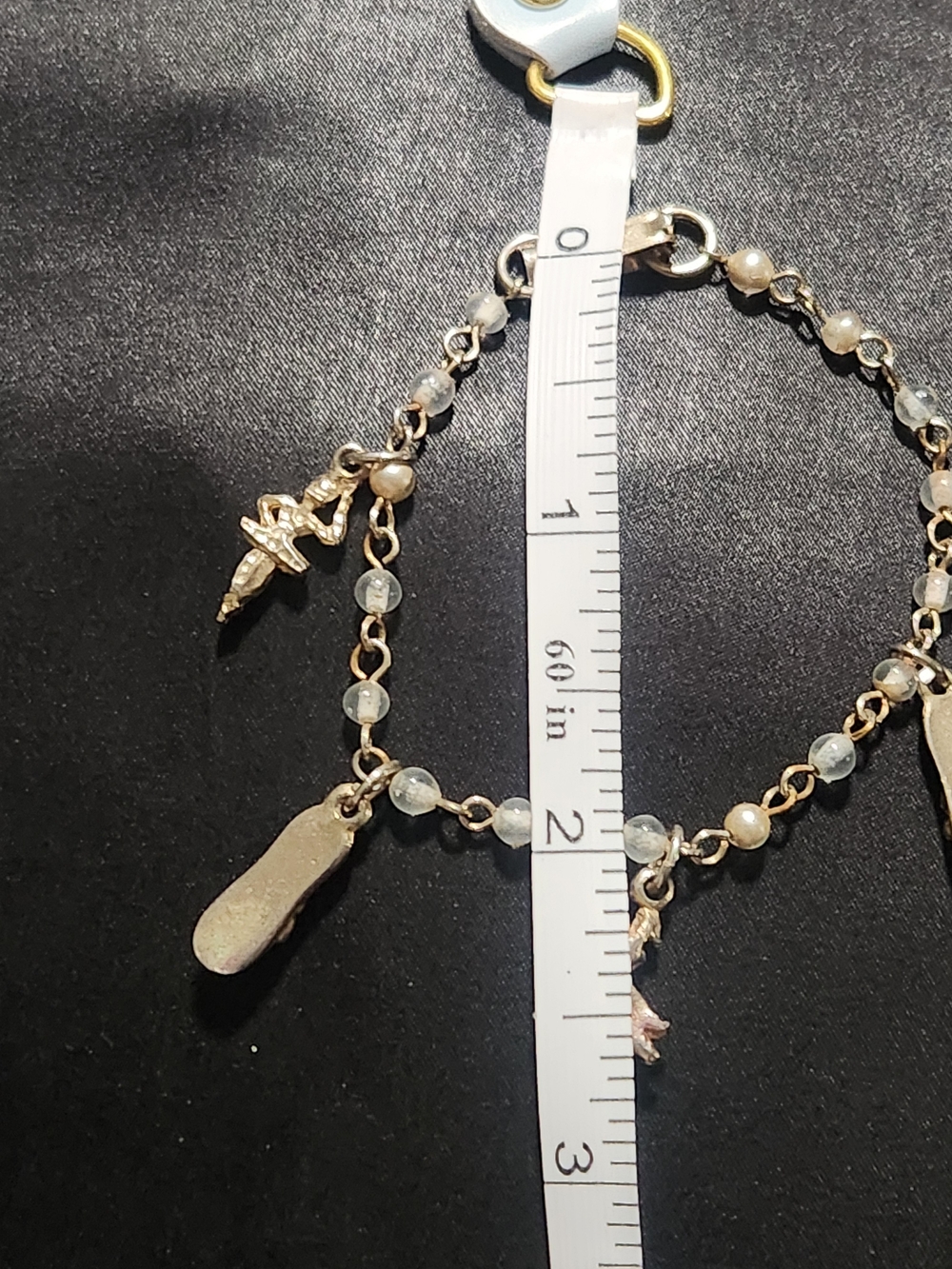 Vintage Japan Ballerina & Ballet Slipper Bead Charm Bracelet - Silver Tone - Picture 7 of 7